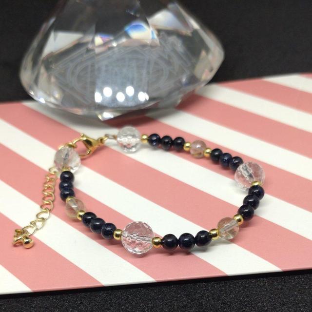 開運 水晶&タイチンルチル&ブルーサンドストーンStainless sizefreee < 女性アクセサリー/時計 開運 水晶&タイチンルチル&ブルーサンドストーンStainless sizefreee < 女性アクセサリー/時計の