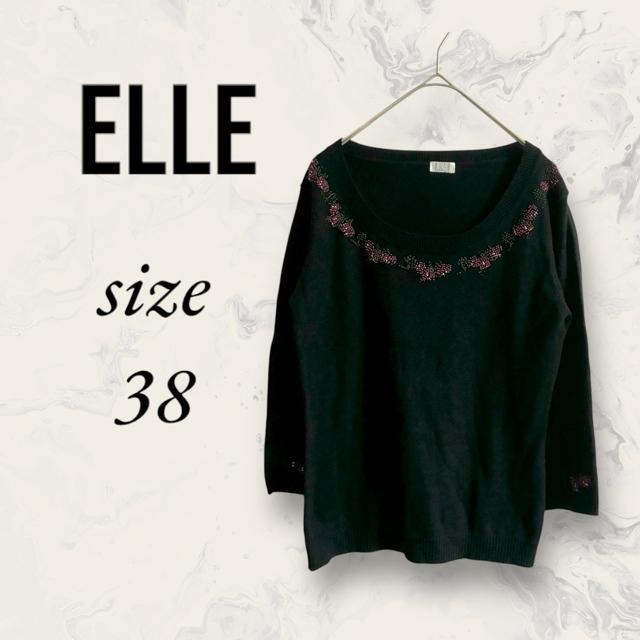 エル ELLE ニット セーター レディース 丸襟 花柄 無地 長袖 < ブランド エル ELLE ニット セーター レディース 丸襟 花柄 無地 長袖 < ブランドの