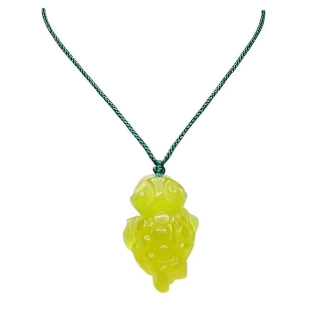 レア色天然石黄色ネフライト金蟾きんせん3D彫刻ペンダントネックレス < 女性アクセサリー/時計 レア色天然石黄色ネフライト金蟾きんせん3D彫刻ペンダントネックレス < 女性アクセサリー/時計の