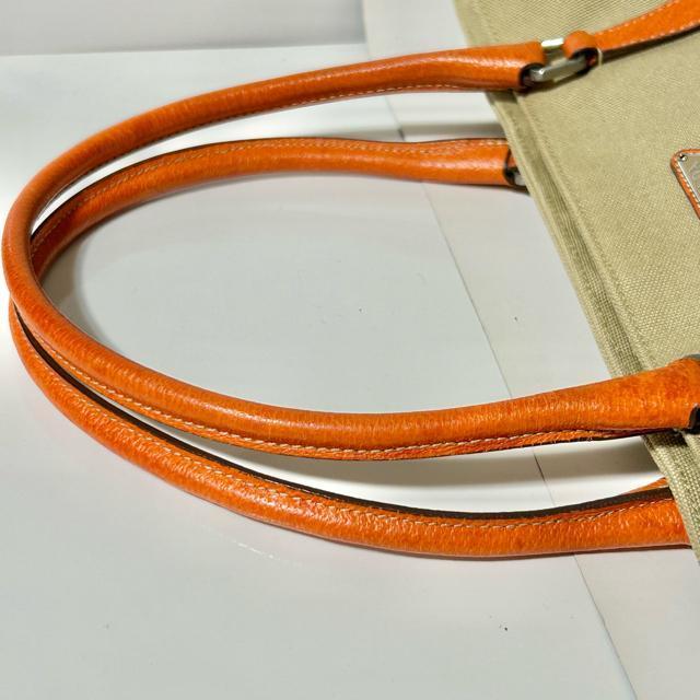 PRADA プラダ キャンバス レザー ヴィンテージ トートバッグ 三角プレートロゴ < ブランド PRADA プラダ キャンバス レザー ヴィンテージ トートバッグ 三角プレートロゴ < ブランドの