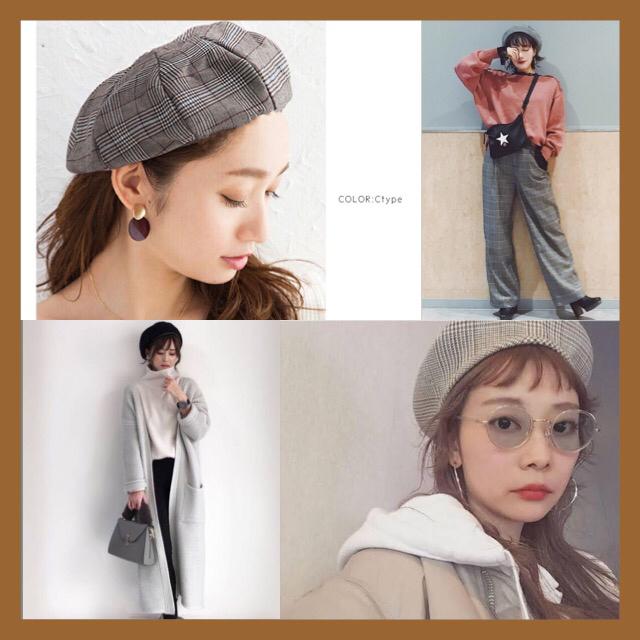 定価4,290円●Crisp●チェックベレー帽●グレー×ブルー < ブランド  定価4,290円●Crisp●チェックベレー帽●グレー×ブルー < ブランドの