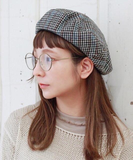定価4,290円●Crisp●チェックベレー帽●グレー×ブルー < ブランド  定価4,290円●Crisp●チェックベレー帽●グレー×ブルー < ブランドの