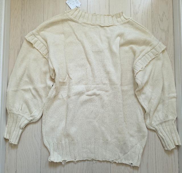 L★GYLE★深Vネッククラッシュデザインロングニット★新品 < 女性ファッション  L★GYLE★深Vネッククラッシュデザインロングニット★新品 < 女性ファッションの