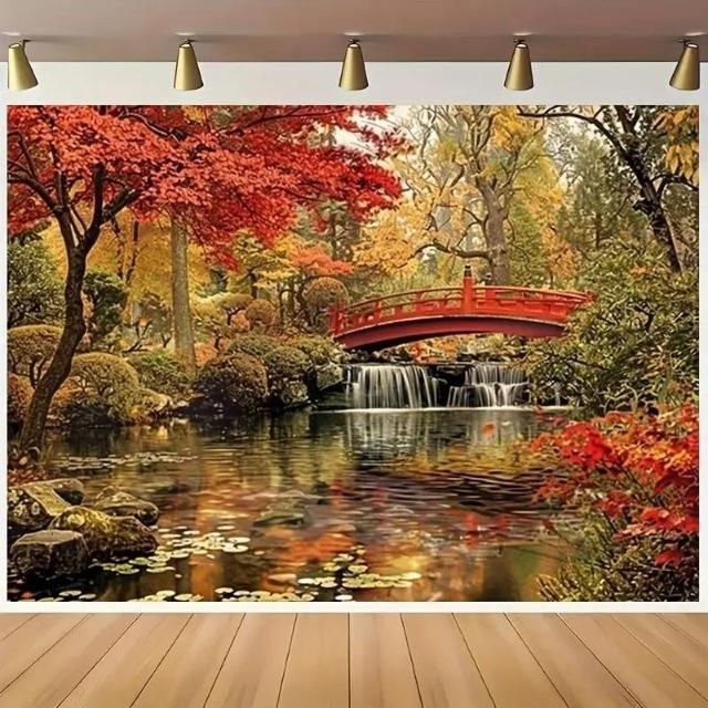 特別提供品1190円★レトロ京都庭園の滝と紅葉の橋の背景 - 春と夏のイベントに最適な多目的パーティー装飾 100cn×150cm < インテリア/ライフ  特別提供品1190円★レトロ京都庭園の滝と紅葉の橋の背景 - 春と夏のイベントに最適な多目的パーティー装飾 100cn×150cm  < インテリア/ライフの