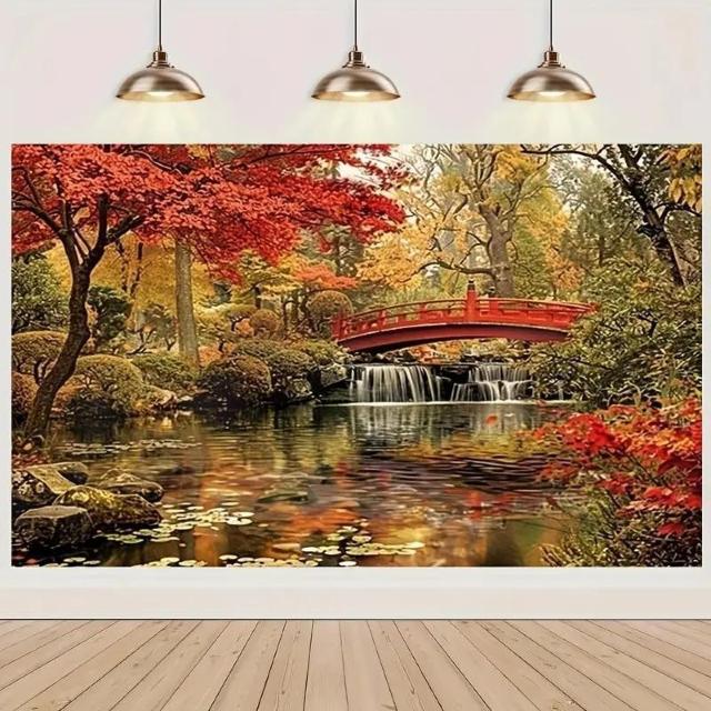 特別提供品1190円★レトロ京都庭園の滝と紅葉の橋の背景 - 春と夏のイベントに最適な多目的パーティー装飾 100cn×150cm < インテリア/ライフ  特別提供品1190円★レトロ京都庭園の滝と紅葉の橋の背景 - 春と夏のイベントに最適な多目的パーティー装飾 100cn×150cm < インテリア/ライフの
