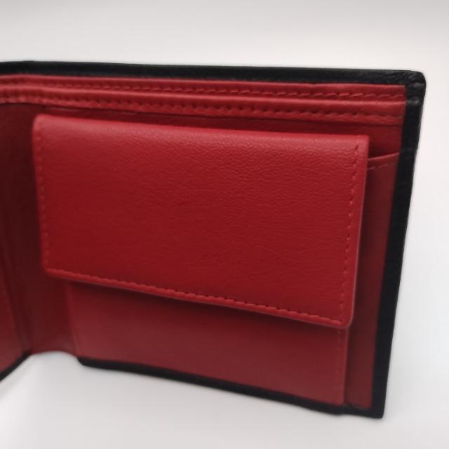 未使用★ラッフィナート 二つ折り財布 メンズ 本革 レザー 小銭入れ カード4枚 ブラック×レッド < 男性ファッション 未使用★ラッフィナート 二つ折り財布 メンズ 本革 レザー 小銭入れ カード4枚 ブラック×レッド < 男性ファッションの
