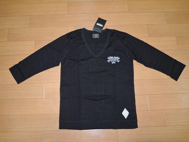 新品CRIMIEクライミー7分丈カットソーS黒VネックロンTシャツ < ブランド 新品CRIMIEクライミー7分丈カットソーS黒VネックロンTシャツ < ブランドの