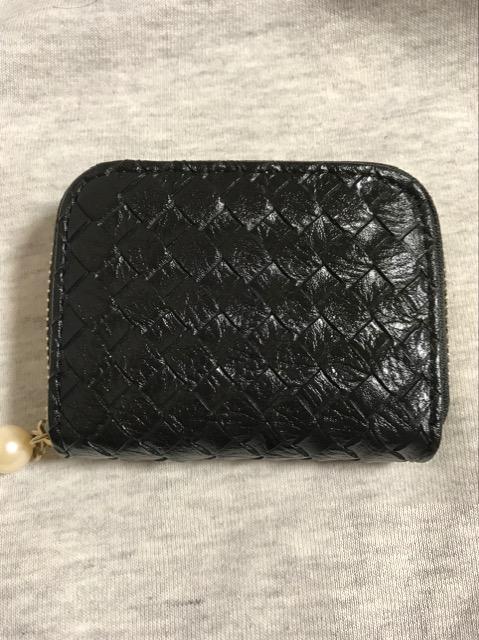 財布 ウォレット 編込み コンパクト パール 真珠 mini ミニ ブラツク < 女性ファッション  財布 ウォレット 編込み コンパクト パール 真珠 mini ミニ ブラツク < 女性ファッションの