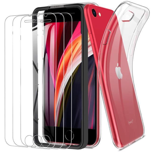 iPhone SE �����K���X�t�B������2/3���� 3������)+�����P�[�X�Z�b�g �N���A�P�[�X+iPhone SE/8/7�t�B����  �� �Ɠd/AV�� 