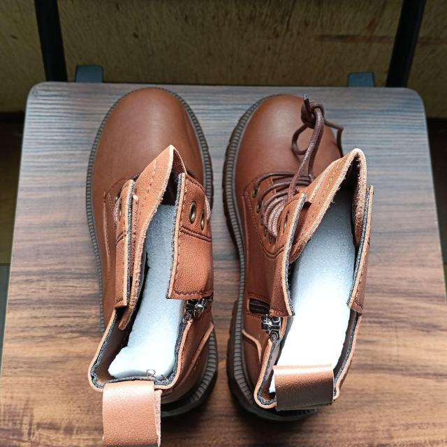 新品 22.5cm レディース ブーツ ブラウン 厚底 シューズ ショートブーツ < 女性ファッション  新品 22.5cm レディース ブーツ ブラウン 厚底 シューズ ショートブーツ < 女性ファッションの