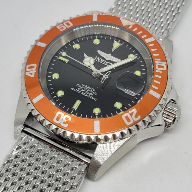 INVICTA �C���r�N�^ 40mm �v���_�C�o�[ �G�[�y�b�N�X �I�[�g�}�`�b�N �I�����W�x�[��  �� �j���A�N�Z�T���[/���v�� 