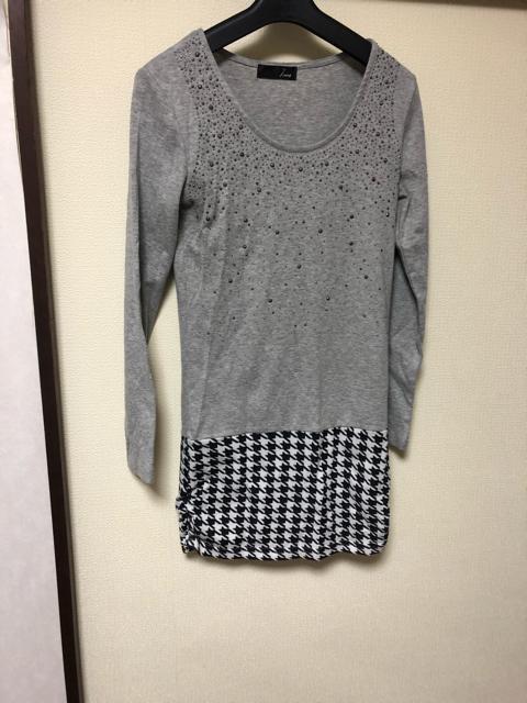 千鳥柄/スタッズワンピース/キラキラ/Mサイズ/グレー < 女性ファッション 千鳥柄/スタッズワンピース/キラキラ/Mサイズ/グレー < 女性ファッションの