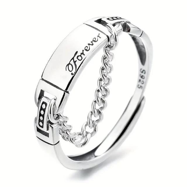 超お買い得1090円★女性用s925純銀製英語文字ラブタッセルチェーン 調節可能リング 低アレルギー指数指輪約2.8g < 女性アクセサリー/時計 超お買い得1090円★女性用s925純銀製英語文字ラブタッセルチェーン 調節可能リング 低アレルギー指数指輪約2.8g < 女性アクセサリー/時計の