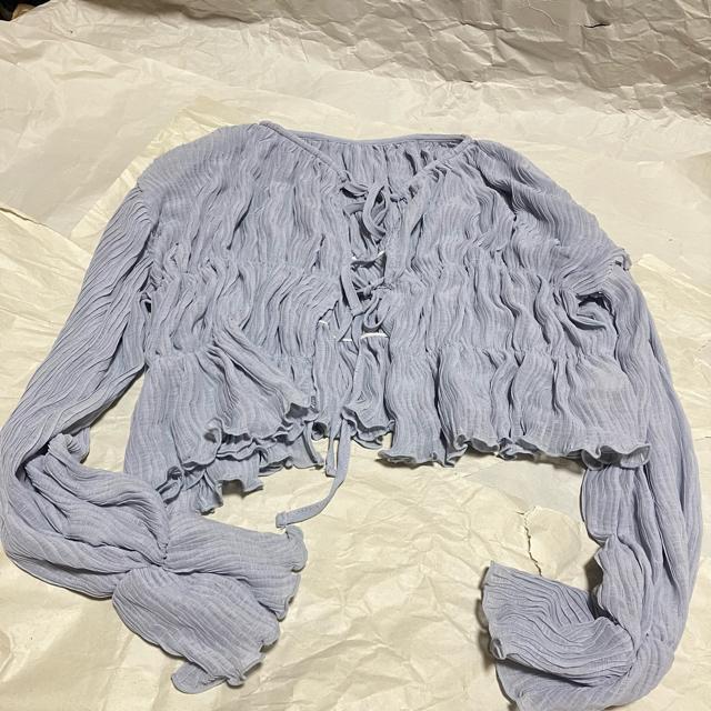 【美品】【ノーブランド扱い】前後2Wayリボンワッシャーシフォンカーディガン M < 女性ファッション 【美品】【ノーブランド扱い】前後2Wayリボンワッシャーシフォンカーディガン M < 女性ファッションの