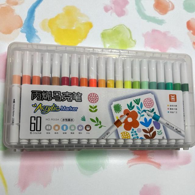 アクリルマーカーペン 60色セット 水性 速乾 耐水 防水 布・ガラス・プラスチック対応 DIY お絵描き イラスト ハンドメイド < ホビー アクリルマーカーペン 60色セット 水性 速乾 耐水 防水 布・ガラス・プラスチック対応 DIY お絵描き イラスト ハンドメイド < ホビーの