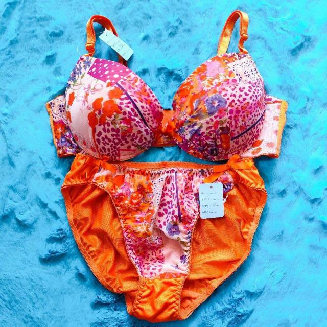派手カワッ。。F80×LLシフォンブラジャー&ショーツセット。。。オレンジグラマー大きいサイズ和柄花柄豹柄Mix < 女性ファッション  派手カワッ。。F80×LLシフォンブラジャー&ショーツセット。。。オレンジグラマー大きいサイズ和柄花柄豹柄Mix  < 女性ファッションの