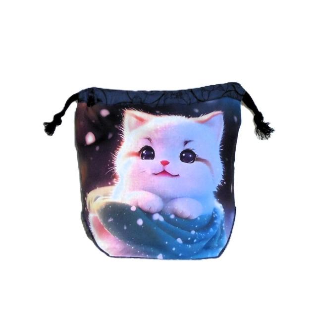 【底マチ幅が広い巾着】◆にっこり白猫◆3D Vtuber◆裏地あり巾着 < 女性ファッション 【底マチ幅が広い巾着】◆にっこり白猫◆3D Vtuber◆裏地あり巾着 < 女性ファッションの