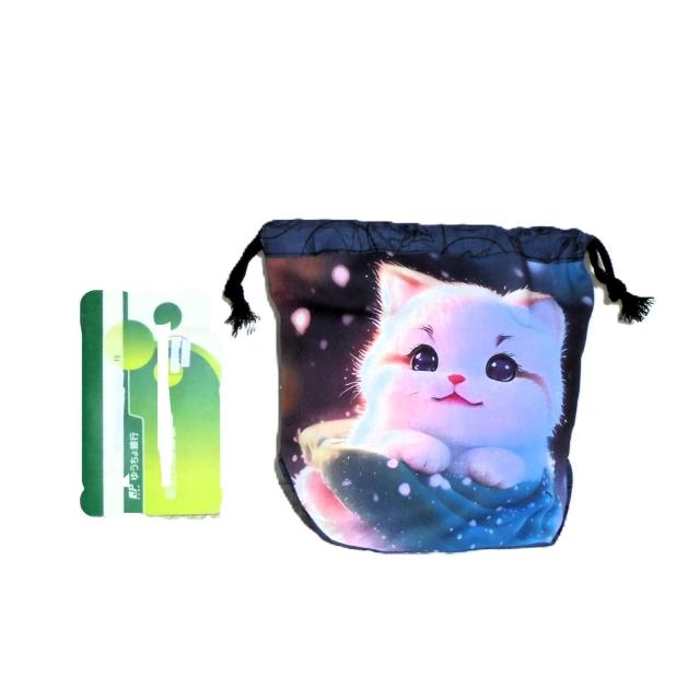 【底マチ幅が広い巾着】◆にっこり白猫◆3D Vtuber◆裏地あり巾着 < 女性ファッション 【底マチ幅が広い巾着】◆にっこり白猫◆3D Vtuber◆裏地あり巾着 < 女性ファッションの