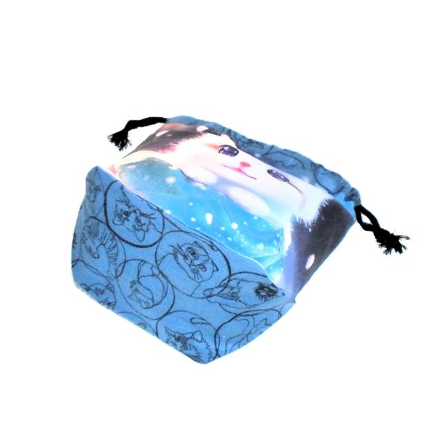 【底マチ幅が広い巾着】◆にっこり白猫◆3D Vtuber◆裏地あり巾着 < 女性ファッション 【底マチ幅が広い巾着】◆にっこり白猫◆3D Vtuber◆裏地あり巾着 < 女性ファッションの