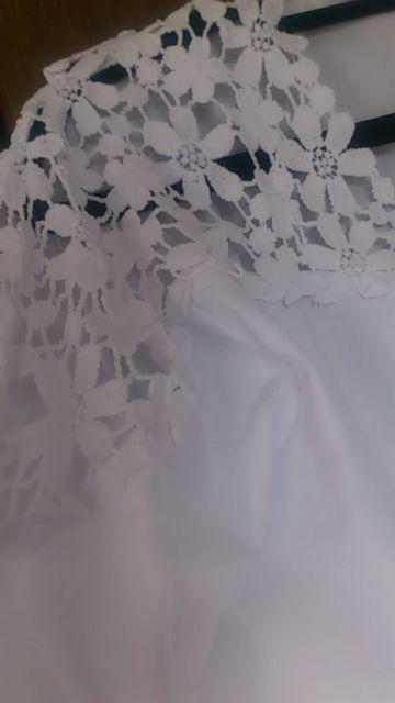 LLサイズ!袖レース編みセクシー感!半袖シャツブラウス新品!白 < 女性ファッション  LLサイズ!袖レース編みセクシー感!半袖シャツブラウス新品!白 < 女性ファッションの