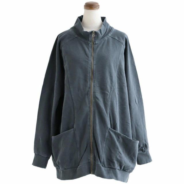 Lupilienピグメントバイオ加工裏毛スウェット ハイネックジップアップスウェットワイドカーデZIP UPヴィンテージブルー < 女性ファッション  Lupilienピグメントバイオ加工裏毛スウェット ハイネックジップアップスウェットワイドカーデZIP UPヴィンテージブルー  < 女性ファッションの