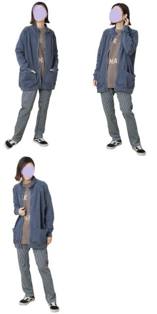 Lupilienピグメントバイオ加工裏毛スウェット ハイネックジップアップスウェットワイドカーデZIP UPヴィンテージブルー < 女性ファッション  Lupilienピグメントバイオ加工裏毛スウェット ハイネックジップアップスウェットワイドカーデZIP UPヴィンテージブルー < 女性ファッションの