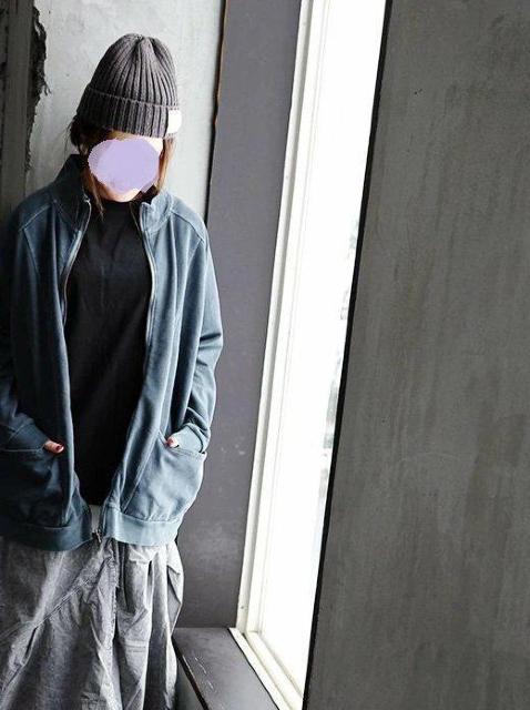 Lupilienピグメントバイオ加工裏毛スウェット ハイネックジップアップスウェットワイドカーデZIP UPヴィンテージブルー < 女性ファッション  Lupilienピグメントバイオ加工裏毛スウェット ハイネックジップアップスウェットワイドカーデZIP UPヴィンテージブルー < 女性ファッションの