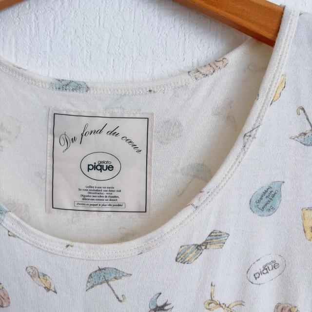 ◆gelato pique/ジェラートピケ◆半袖チュニックミニワンピース★ホワイトイエローF*部屋着パジャマ < ブランド ◆gelato pique/ジェラートピケ◆半袖チュニックミニワンピース★ホワイトイエローF*部屋着パジャマ < ブランドの