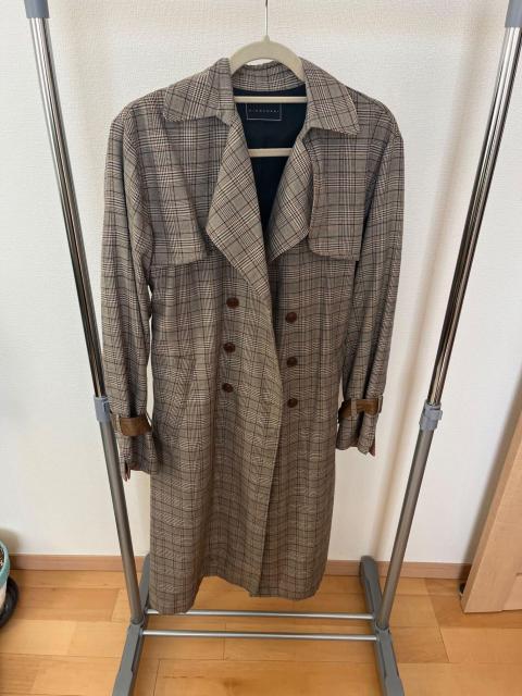 MICOAMERI グレンチェック柄トレンチコート Fサイズ < 女性ファッション MICOAMERI グレンチェック柄トレンチコート Fサイズ < 女性ファッションの