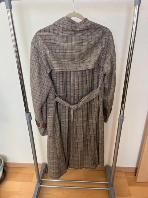 MICOAMERI グレンチェック柄トレンチコート Fサイズ < 女性ファッション MICOAMERI グレンチェック柄トレンチコート Fサイズ < 女性ファッションの