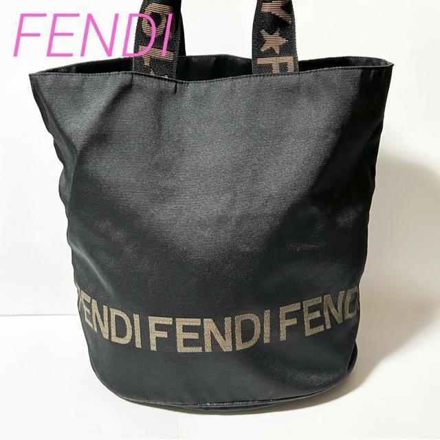 FENDI �t�F���f�B �i�C���� �g�[�g�o�b�O �n���h�o�b�O �u���b�N �u���E�� �S�[���h���� �r�|�� B5�T�C�Y���[  �� �u�����h�� 