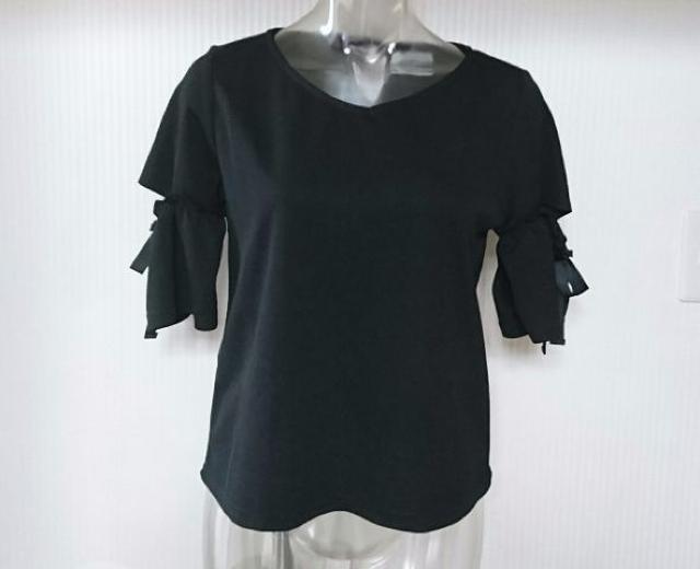 しまむら★ジョーゼット 袖あき リボン プルオーバー < ブランド しまむら★ジョーゼット 袖あき リボン プルオーバー < ブランドの