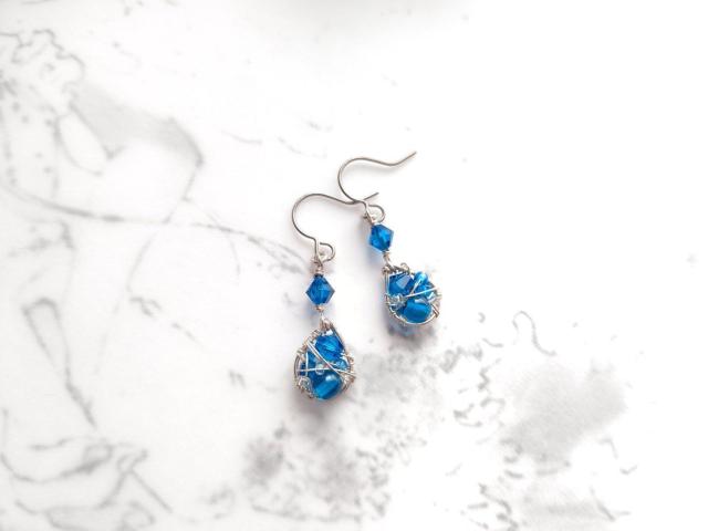 *Pave*青雫のピアス**sv 13008 < 女性ファッション  *Pave*青雫のピアス**sv 13008  < 女性ファッションの