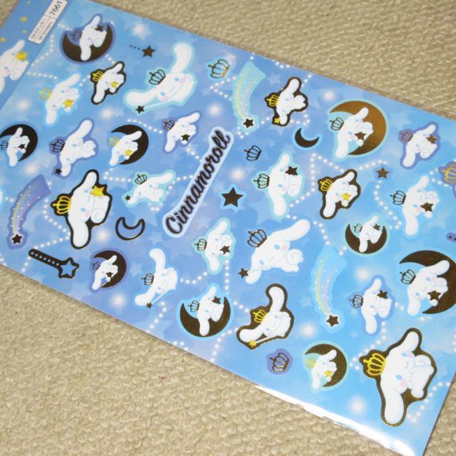 未開封☆シナモロール*シナモン*箔押しシールステッカー(ブルー系) < インテリア/ライフ  未開封☆シナモロール*シナモン*箔押しシールステッカー(ブルー系) < インテリア/ライフの