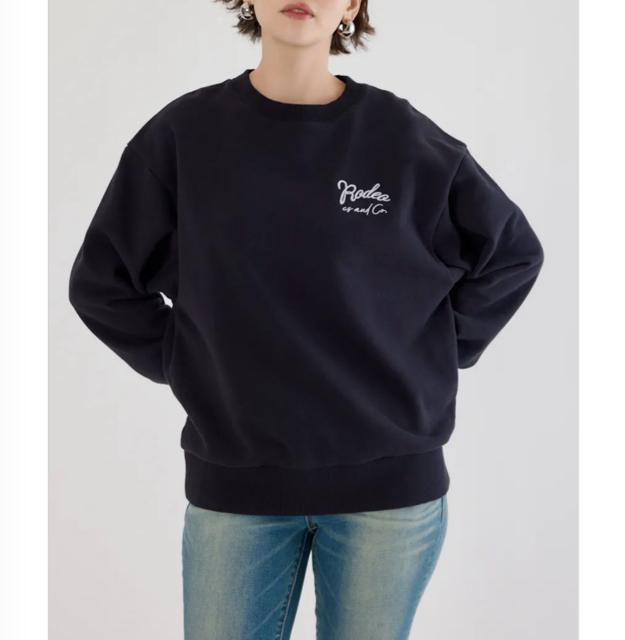 ロデオクラウンズ★ ロゴデニムパッチスウェットトップス(ブラック) < ブランド ロデオクラウンズ★ ロゴデニムパッチスウェットトップス(ブラック) < ブランドの