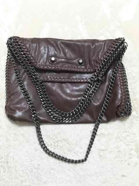 ダークブラウンチェーンバッグトートバッグシルバー < 女性ファッション  ダークブラウンチェーンバッグトートバッグシルバー < 女性ファッションの