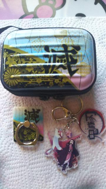 鬼滅☆しのぶモチーフ缶ポーチ&スマホリング&ねずこアクリルキーホルダー☆おまけ付 < アニメ/コミック/キャラクター  鬼滅☆しのぶモチーフ缶ポーチ&スマホリング&ねずこアクリルキーホルダー☆おまけ付  < アニメ/コミック/キャラクターの