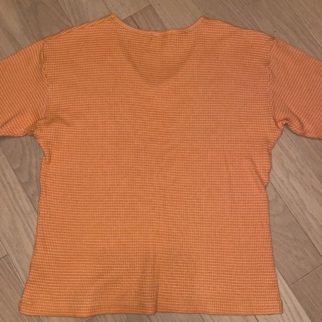 5分丈 オレンジ Vネックカットソー < 女性ファッション  5分丈 オレンジ Vネックカットソー < 女性ファッションの