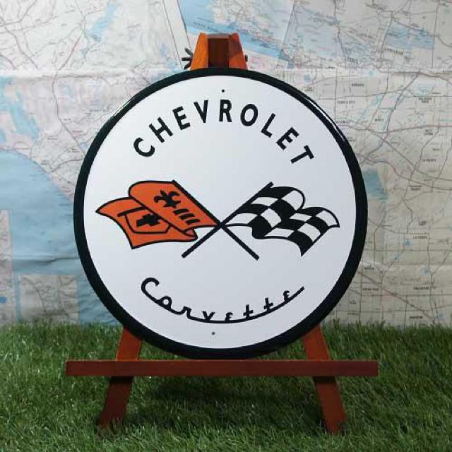 新品【ブリキ看板】Chevrolet Corvette/シボレー・コルベット 1953年 丸型 < ホビー  新品【ブリキ看板】Chevrolet Corvette/シボレー・コルベット 1953年 丸型  < ホビーの