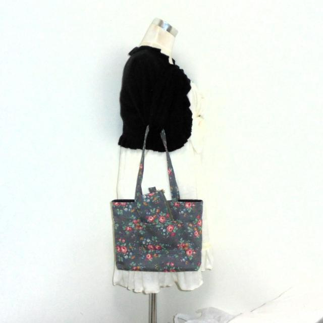 ◆キャスキッドソン/Cath Kidston◆ピンク薔薇×アッシュグレー地◆トート&ファスナーポーチのA点セット < 女性ファッション  ◆キャスキッドソン/Cath Kidston◆ピンク薔薇×アッシュグレー地◆トート&ファスナーポーチのA点セット < 女性ファッションの