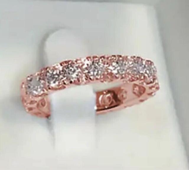 ハーフエターナルリング ピンクゴールド仕上げ サイズ10号 < 女性アクセサリー/時計  ハーフエターナルリング ピンクゴールド仕上げ サイズ10号  < 女性アクセサリー/時計の