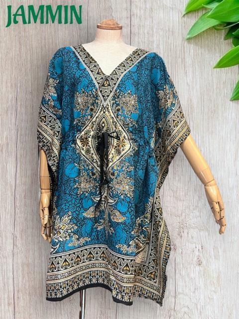 アジアンペーズリー柄ポンチョ風トップス 水色 アジアン エスニック 衣装 < 女性ファッション アジアンペーズリー柄ポンチョ風トップス 水色 アジアン エスニック 衣装 < 女性ファッションの