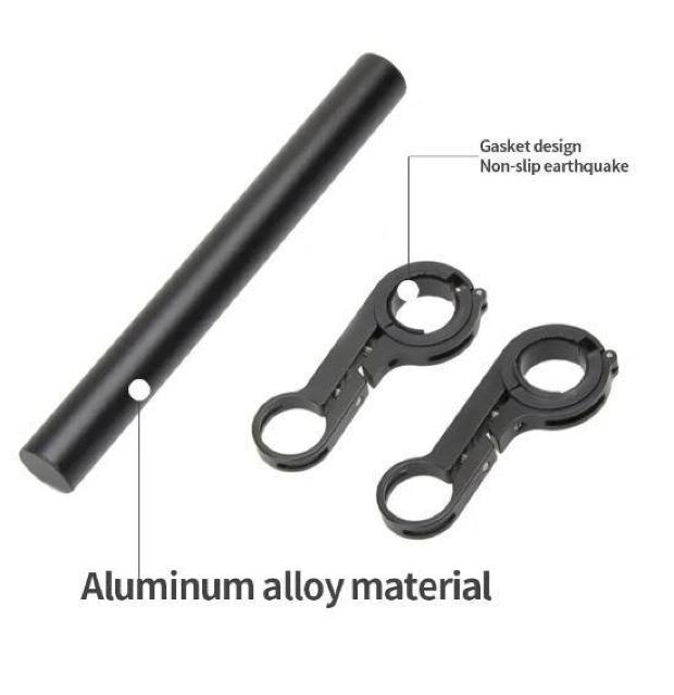 自転車ハンドルバー延長ブラケット ロング 20cm 取り付け工具付き ダブルフレームクリップ ブラック 自転車ホルダー 70 < レジャー/スポーツ 自転車ハンドルバー延長ブラケット ロング 20cm 取り付け工具付き ダブルフレームクリップ ブラック 自転車ホルダー 70 < レジャー/スポーツの