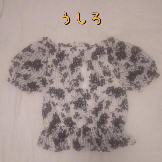 INGNI パフスリーブ チェック花柄シアーブラウス Mサイズ 送料無料 < ブランド  INGNI パフスリーブ チェック花柄シアーブラウス Mサイズ 送料無料 < ブランドの