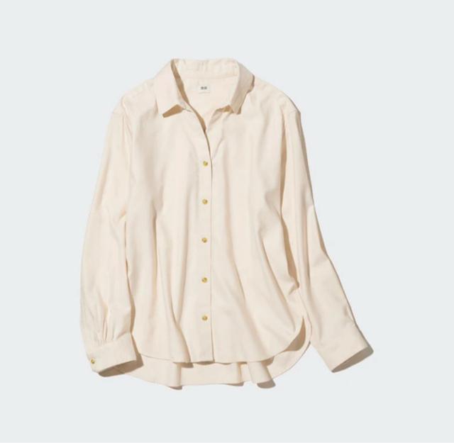 ユニクロ ソフトブラッシュドシャツ 長袖シャツ 長袖ブラウス オフホワイト L < ブランド ユニクロ ソフトブラッシュドシャツ 長袖シャツ 長袖ブラウス オフホワイト L < ブランドの