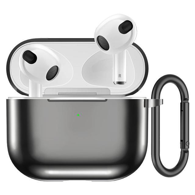 Apple AirPods 第3世代 収納ケース AirPods3 保護カバー コンパチブル メッキ TPU耐衝撃 軽量 ブラック < 男性アクセサリー/時計 Apple AirPods 第3世代 収納ケース AirPods3 保護カバー コンパチブル メッキ TPU耐衝撃 軽量 ブラック < 男性アクセサリー/時計の