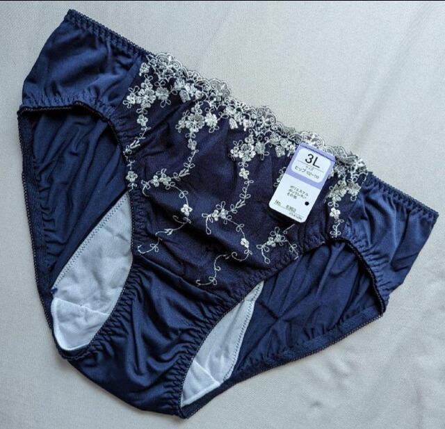 3L★フロント刺繍サニタリーショーツ★夜用★ネイビー★新品★送料無料 < 女性ファッション  3L★フロント刺繍サニタリーショーツ★夜用★ネイビー★新品★送料無料  < 女性ファッションの
