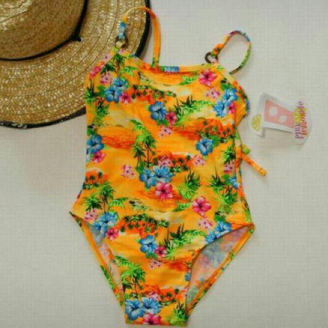 女児用水着 ハワイアンイエロー・80-100cm ・海水浴・水遊び・新品 < キッズ/ベビー  女児用水着 ハワイアンイエロー・80-100cm ・海水浴・水遊び・新品  < キッズ/ベビーの