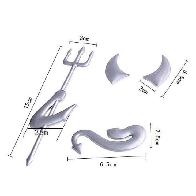 3D 小悪魔 エンブレムステッカー シルバー 車 自動車 バイク 立体 サタン デビル ステッカー エンブレム シール < 自動車/バイク 3D 小悪魔 エンブレムステッカー シルバー 車 自動車 バイク 立体 サタン デビル ステッカー エンブレム シール < 自動車/バイク