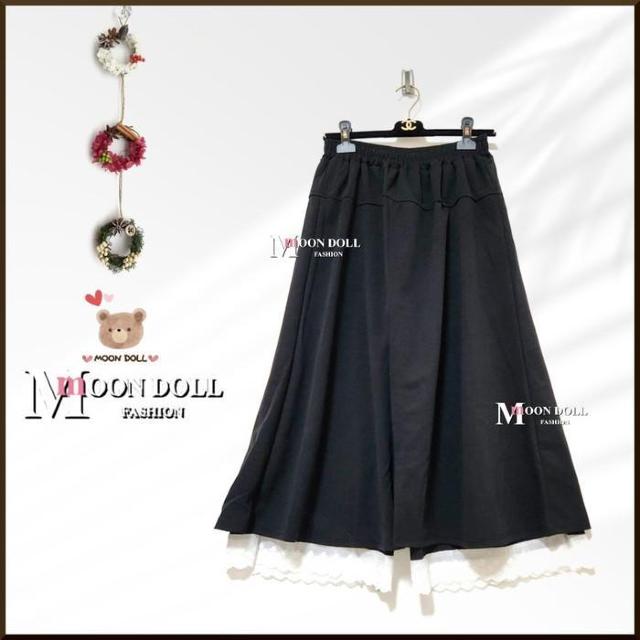 〜3L4L*裾コットンレースレイヤードロング丈スカート風パ < 女性ファッション 〜3L4L*裾コットンレースレイヤードロング丈スカート風パ < 女性ファッションの